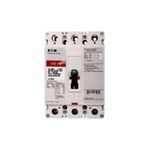 Main breaker tipo EHD 3x70 480V CH Eaton, vista frontal del interruptor eléctrico blanco con palanca de encendido negra