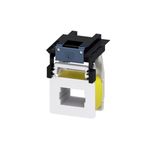 Bobina para contactores 3RT1075 110 V Siemens, vista frontal del componente eléctrico con núcleo amarillo y base blanca