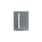 Tapa para panel NQ/NF superficial 26 espacios Square D, vista frontal con puerta abierta y color gris