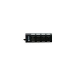 Adaptador USB 4 salidas con protector Nippon America, vista frontal del dispositivo negro con botones y puertos USB
