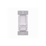 Dímer universal decorator 15 A 120/277 V blanco Eaton, vista frontal del dispositivo con perilla y botón de encendido