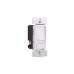 Dímer universal decorator 15A 120/277V blanco Eaton, vista lateral del dispositivo mostrando el mecanismo interno negro