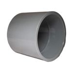Unión conduit PVC cédula 40 UL de 3 pulgadas Durman, vista en ángulo que muestra el interior del acople gris