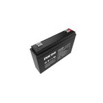 Batería sellada 6 V / 9 Ah Forza, vista lateral en ángulo que muestra la etiqueta técnica y los terminales superiores