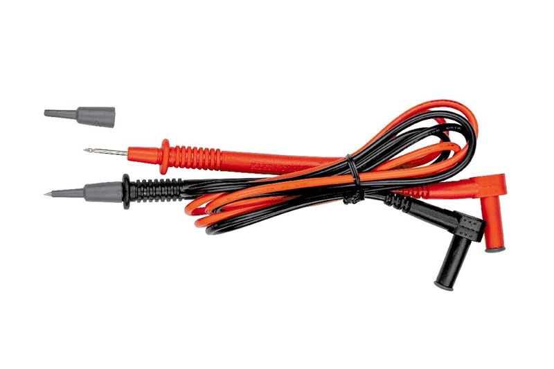 Multímetro digital autorango Klein Tools CAT III, juego de puntas de prueba rojas y negras con cables enrollados