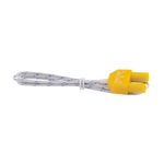 Multímetro digital autorango Klein Tools CAT III, cables de prueba blancos con conectores amarillos amarrados