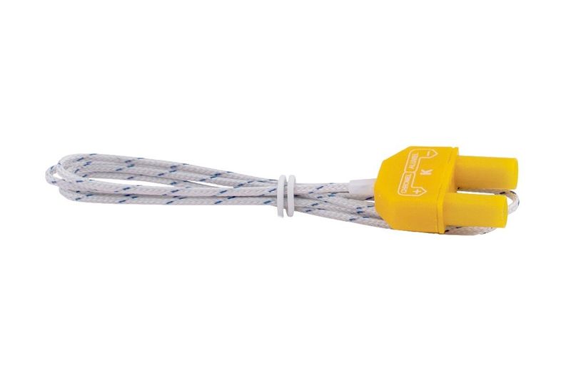 Multímetro digital autorango Klein Tools CAT III, cables de prueba blancos con conectores amarillos amarrados