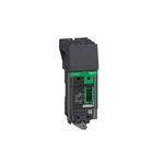 Interruptor marco B 2x60A 14kA Square D fase AC, vista frontal del breaker negro con palanca de accionamiento verde