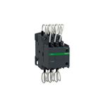 Contactor de compensación 21.03 kVAR 1 NO 2 NC 480 V bobina 230 V Schneider, vista frontal del equipo con cables blancos