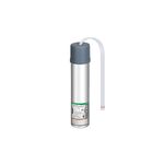 Capacitor EasyLogic 5 kVAR 480V Schneider, cilindro metálico con tapa gris y cables blancos conectados