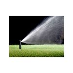 Aspersor para jardín pop up rotor sprinkler 4 pulgadas 32 pies ajustable Rain Bird, funcionando y regando el césped