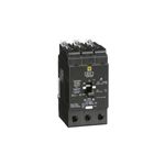 Breaker atornillable 3P 277-480V Schneider Electric de 20 amp, vista frontal del dispositivo eléctrico negro