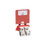 Kit de neutro sólido para caja NEMA Square D 400 amp 2-500 MCM Schneider Electric, vista frontal con terminales metálicos