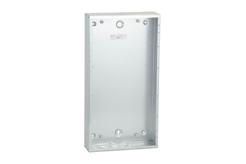 Caja para tablero Square D de 38x20 pulgadas PYE Ing Sinsa, vista frontal del interior metálico vacío