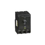 Breaker enchufable 3P 120-240V Square D de 90 amp, vista frontal del dispositivo negro con interruptor y etiquetas
