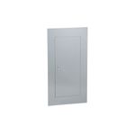 Cubierta para tablero NF/NQ de 38 pulgadas SQD PYE ING Sinsa, vista frontal de la tapa metálica gris con cerradura