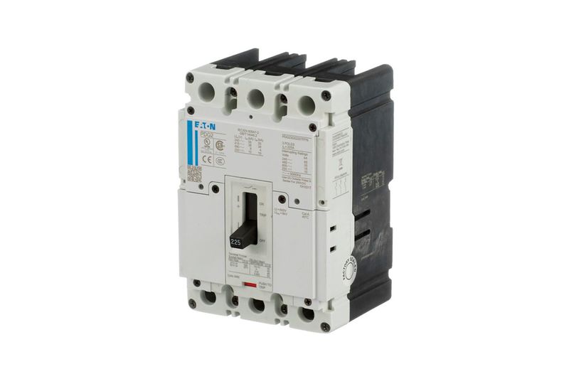 Main breaker tipo PDG2 (FD) 3x60A 600V CH Eaton, vista frontal del interruptor con palanca de accionamiento negra