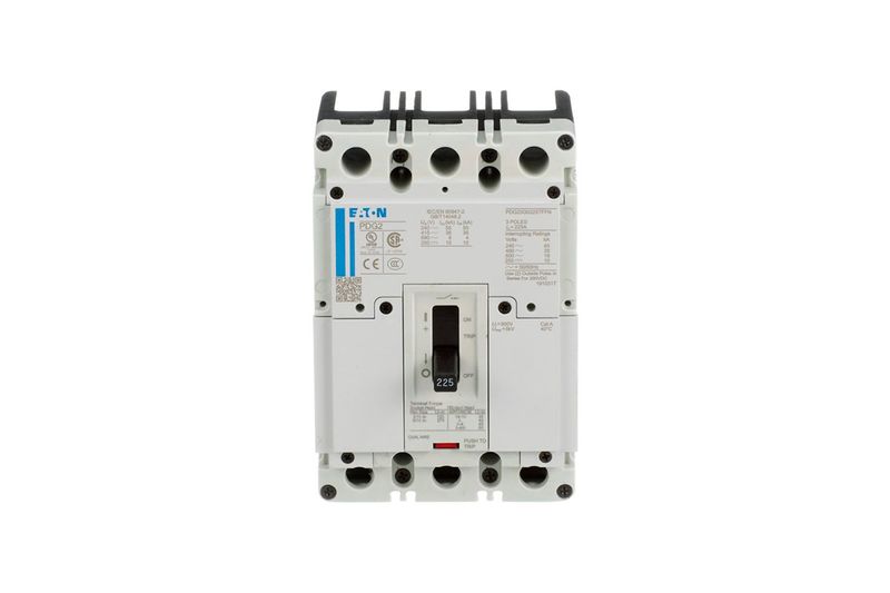 Main breaker tipo PDG2 (FD) 3x60A 600V CH Eaton, vista frontal del interruptor eléctrico de caja moldeada blanca