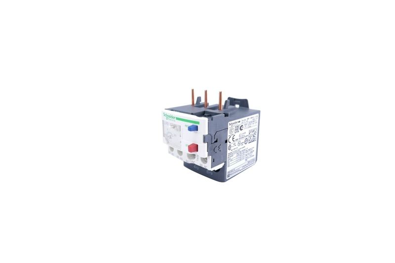 Relé de sobrecarga térmico Schneider Electric de 1.6-2.5 amp para contactor D09-D38, vista lateral del dispositivo
