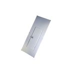 Tapa para centro de carga Square D de 42 espacios superficial, vista angular del panel metálico gris con puerta central
