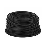 Cable THHN Phelps Dodge calibre 12 negro, rollo de cable enrollado sobre fondo blanco
