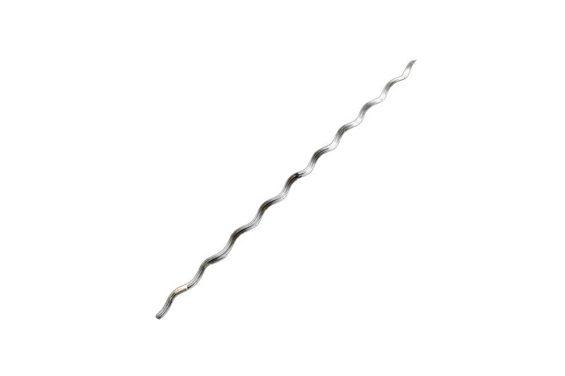Varilla protectora para cable 2 ACSR Iprel, vista lateral completa de la pieza metálica en forma de espiral
