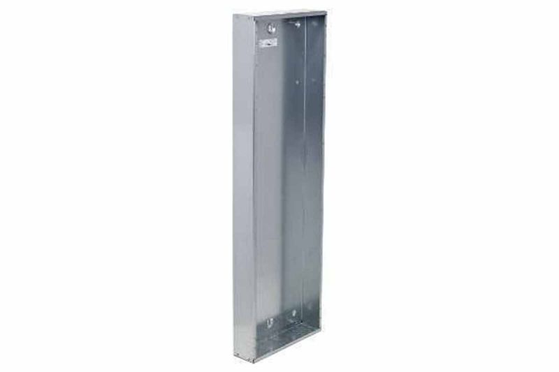 Caja para tablero Square D de 68 x 20 pulgadas, vista lateral del gabinete metálico galvanizado abierto