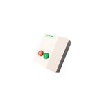 Arrancador en caja sin relé 220V Schneider de 25 amp, vista lateral con botones rojo y verde sobre caja blanca