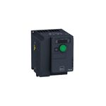Variador de velocidad 3F ATV12 - ATV312 - ATV320 240V Schneider Electric de 2 HP y 1.5 kW, frente con dial verde