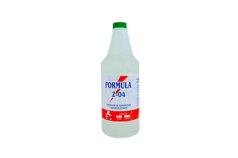 Limpiador Z-04 de 1 litro Industrias Zurquí, botella blanca con tapa verde y etiqueta frontal detallada