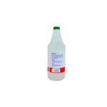 Limpiador Z-04 de 1 litro Industrias Zurquí, vista posterior de la botella blanca con etiqueta de precauciones y tapa verde