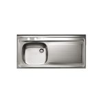 Pantry 1 tina 50 x 100 x 14.4 con escurridor derecho sobreponer Teka, vista cenital del fregadero de acero inoxidable