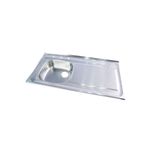 Pantry 1 tina 50 x 100 x 14.4 cm con escurridor derecho Teka, vista superior en ángulo del fregadero de acero inoxidable