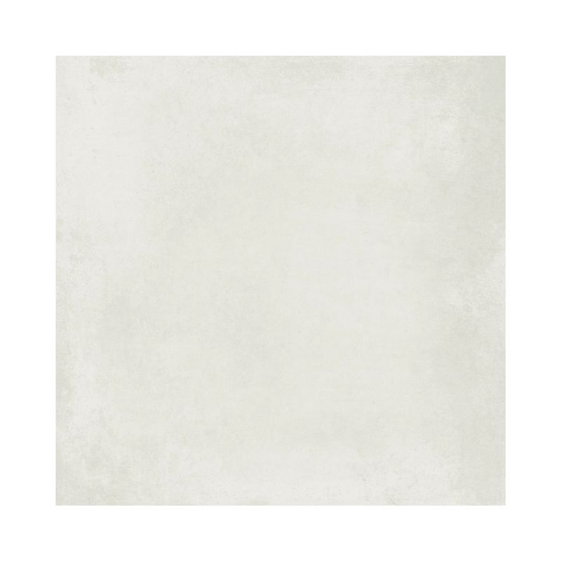 Baldosa 54x54 Clair blanco mármol satinado Serra Azul, vista frontal de una sola pieza con vetas suaves