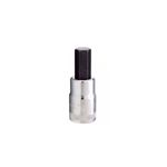 Dado punta hexagonal 1/2 x 17 mm Stanley, vista frontal del cuerpo cromado y la punta negra