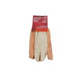 Guante de tela uso múltiple Ace, par de guantes color crema con puntos naranja y empaque rojo