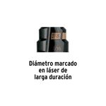 Broca escalonada HSS 1/8 a 1/2 de 13 escalones Truper, detalle de los diámetros 3/8 y 7/16 marcados con láser