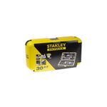 Juego de copas 1/2 pulgada 30 piezas cromo negro Stanley, estuche amarillo cerrado con ilustraciones del contenido