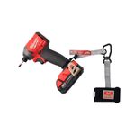 Cordón de muñeca para sujetar herramientas Milwaukee de 5 lbs con conexión rápida, sujeto a un taladro rojo