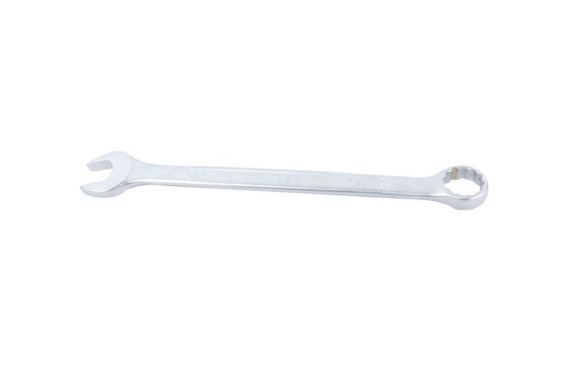 Llave combinada 12 puntos Stanley de 26 mm, vista lateral completa sobre fondo blanco