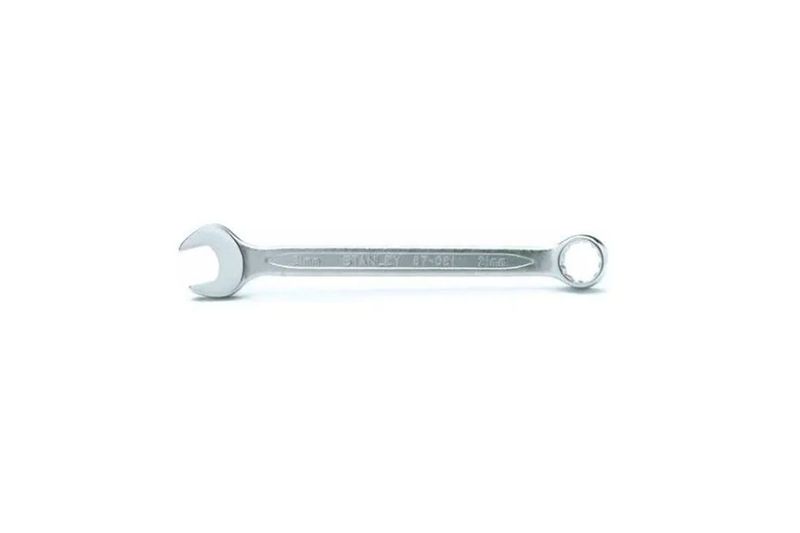 Llave combinada 12 puntos Stanley de 26 mm, vista lateral completa sobre fondo blanco