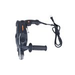 Taladro percutor eléctrico industrial Truper de 1/2 pulgada, 1200 W y 110 V, vista lateral con mango auxiliar y cable
