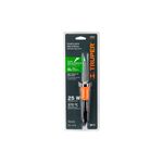 Cautín profesional para soldar Truper de 25 W y 110 V, en su empaque blíster con detalles técnicos y marca
