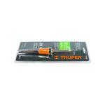 Cautín profesional para soldar Truper de 25 W y 110 V, en su empaque blister transparente con base negra y naranja
