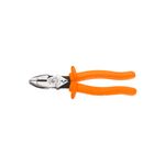 Tenaza insulada Klein Tools de 9 pulgadas, 1000 V, corte lateral y heavy duty, vista lateral con mango naranja