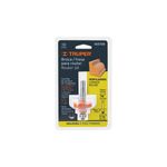 Broca fresadora para router Truper de 1-1/8 pulgadas para redondeado, en empaque blister con ilustraciones técnicas