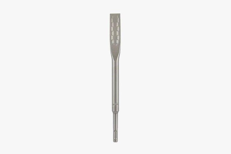 Juego brocas SDS Plus Milwaukee de 2 piezas cincel/pala, vista frontal detallada de la pala metálica
