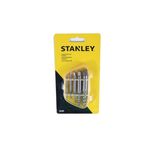 Juego extractor de tornillos Stanley de 5 piezas, set completo dentro de su empaque plástico con tarjeta amarilla