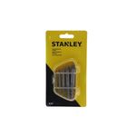 Juego extractor de tornillos Stanley de 5 piezas, en empaque blister amarillo con las piezas metálicas visibles