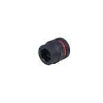 Llave copa de impacto mando 1 pulgada 29 mm Heavy Duty Milwaukee, vista lateral con grabado de marca y anillo rojo